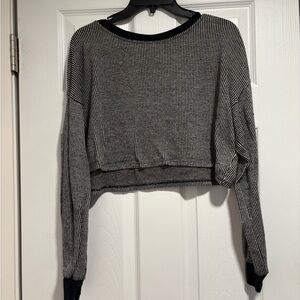 Striped Black and White Cropped Sweater